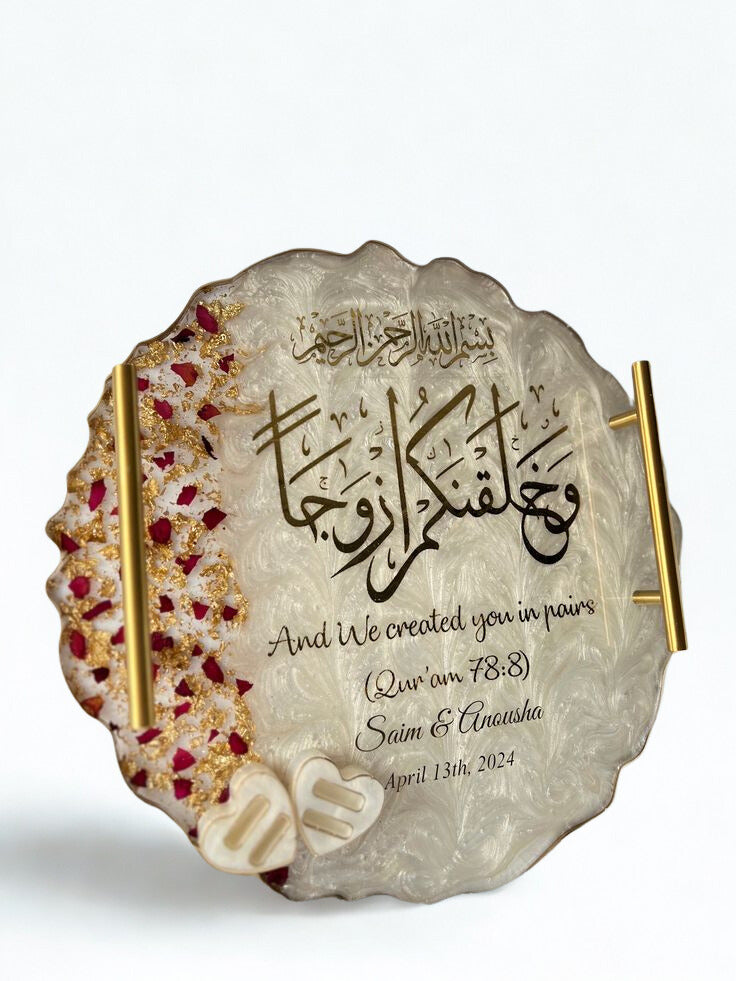 Wedding Tray with Ring Holders
