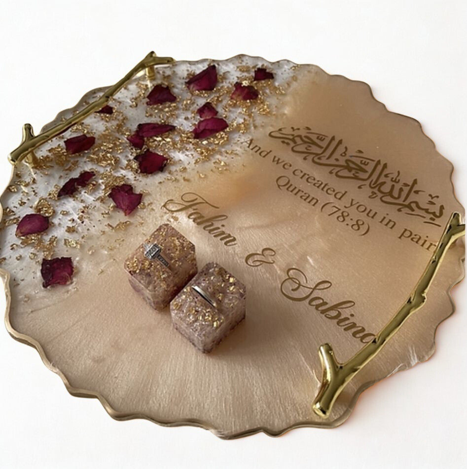 Wedding Tray with Ring Holders