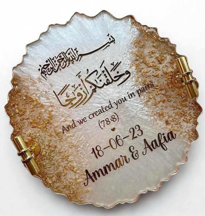 Wedding Tray with Ring Holders