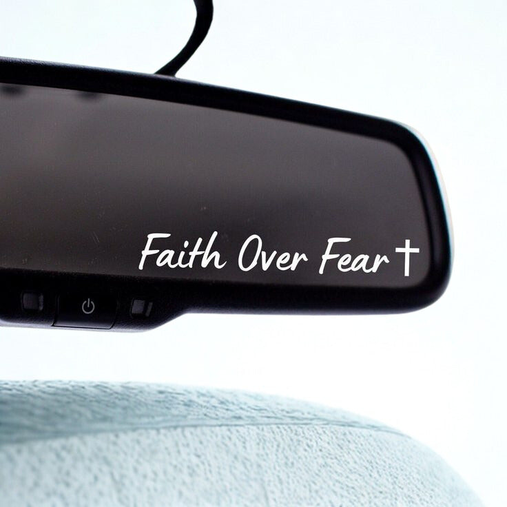 Rear View Mirror Vinyl Decal | Customizable Text Design | 4x0.2"