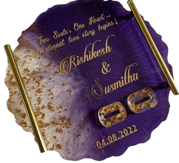 Wedding Tray with Ring Holders