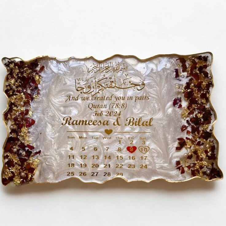 Wedding Tray with Ring Holders