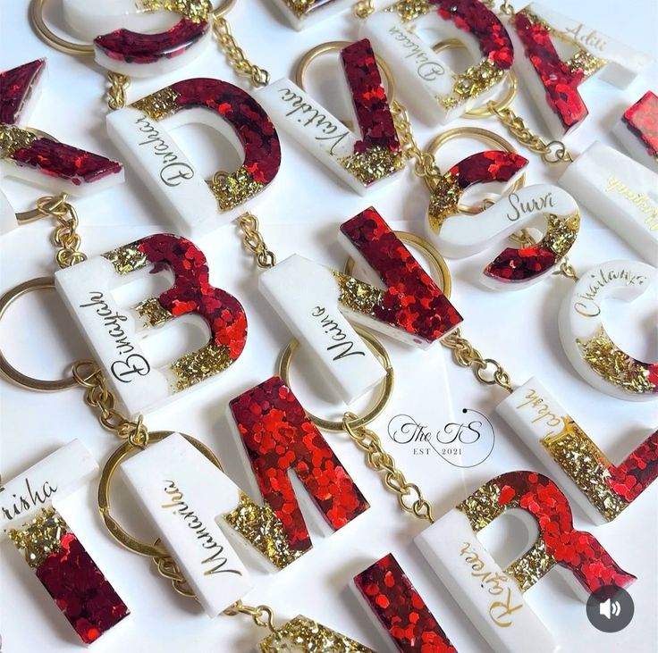 Initial Letter Keychain | Personalized Initial Charm | Gift for Him/Her | Glitter, Floral & Color Options