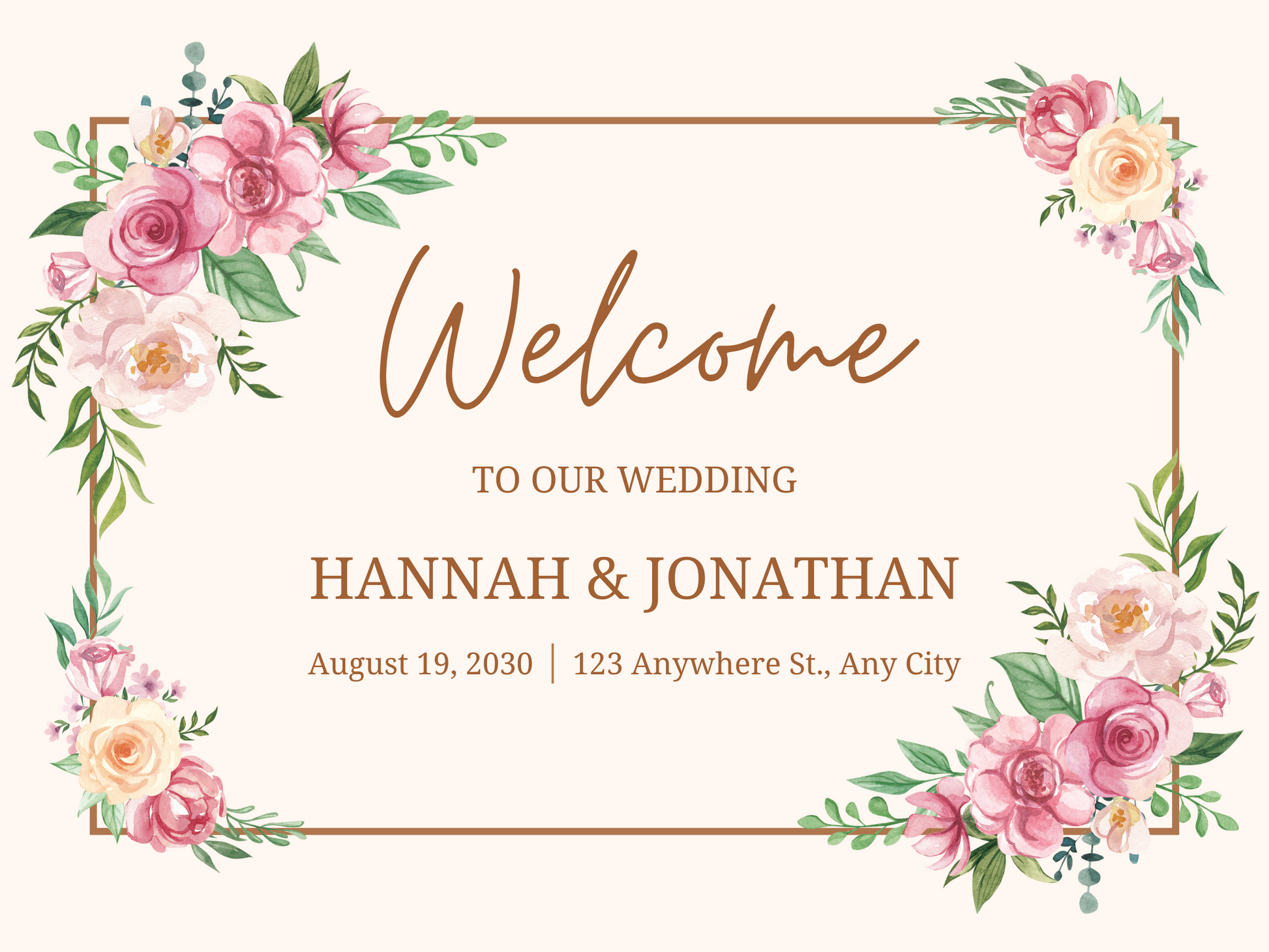 Wedding Welcome Signage | 18x24 Personalized | Portrait or Landscape