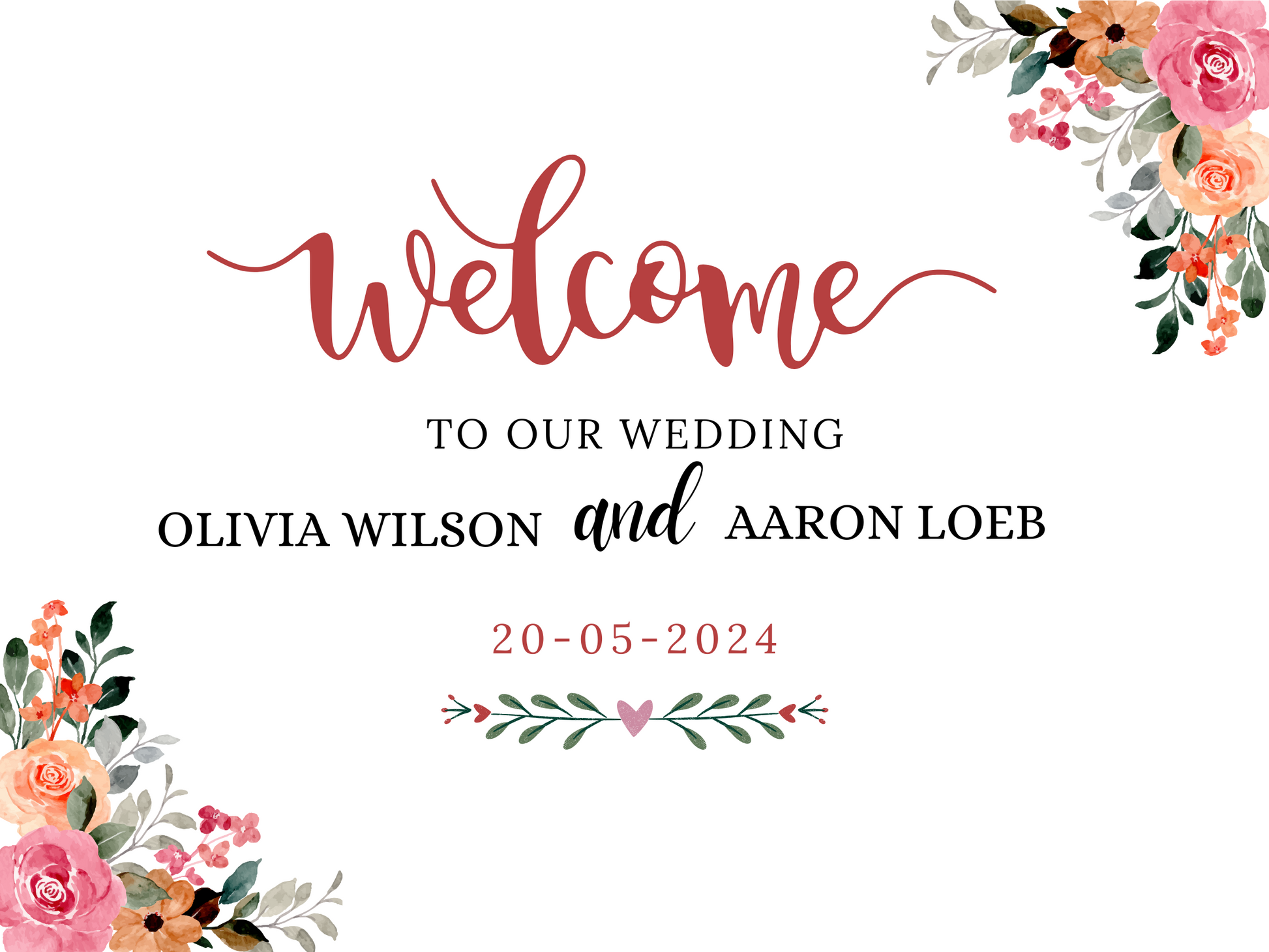 Wedding Welcome Signage | 18x24 Personalized | Portrait or Landscape