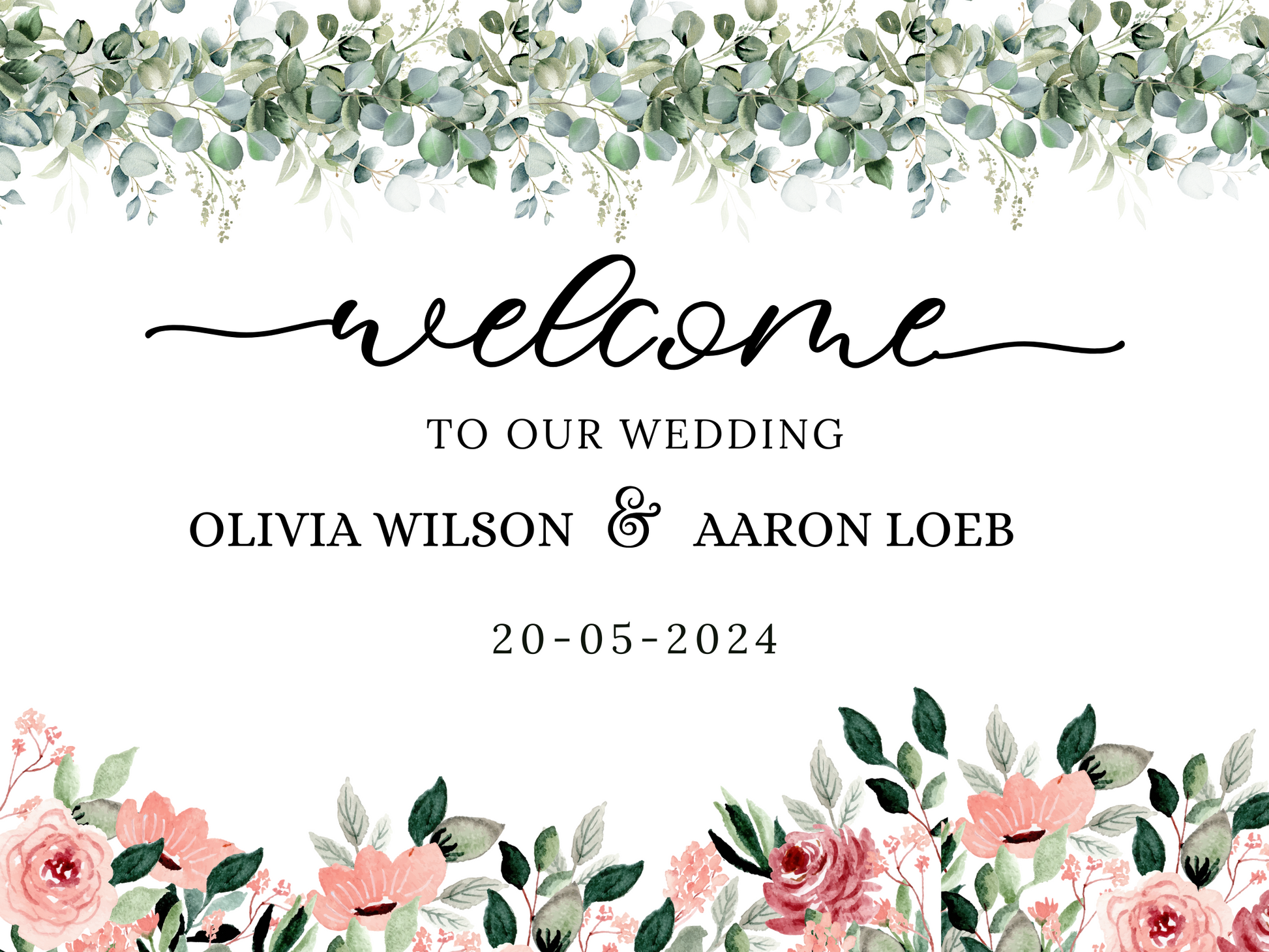 Wedding Welcome Signage | 18x24 Personalized | Portrait or Landscape