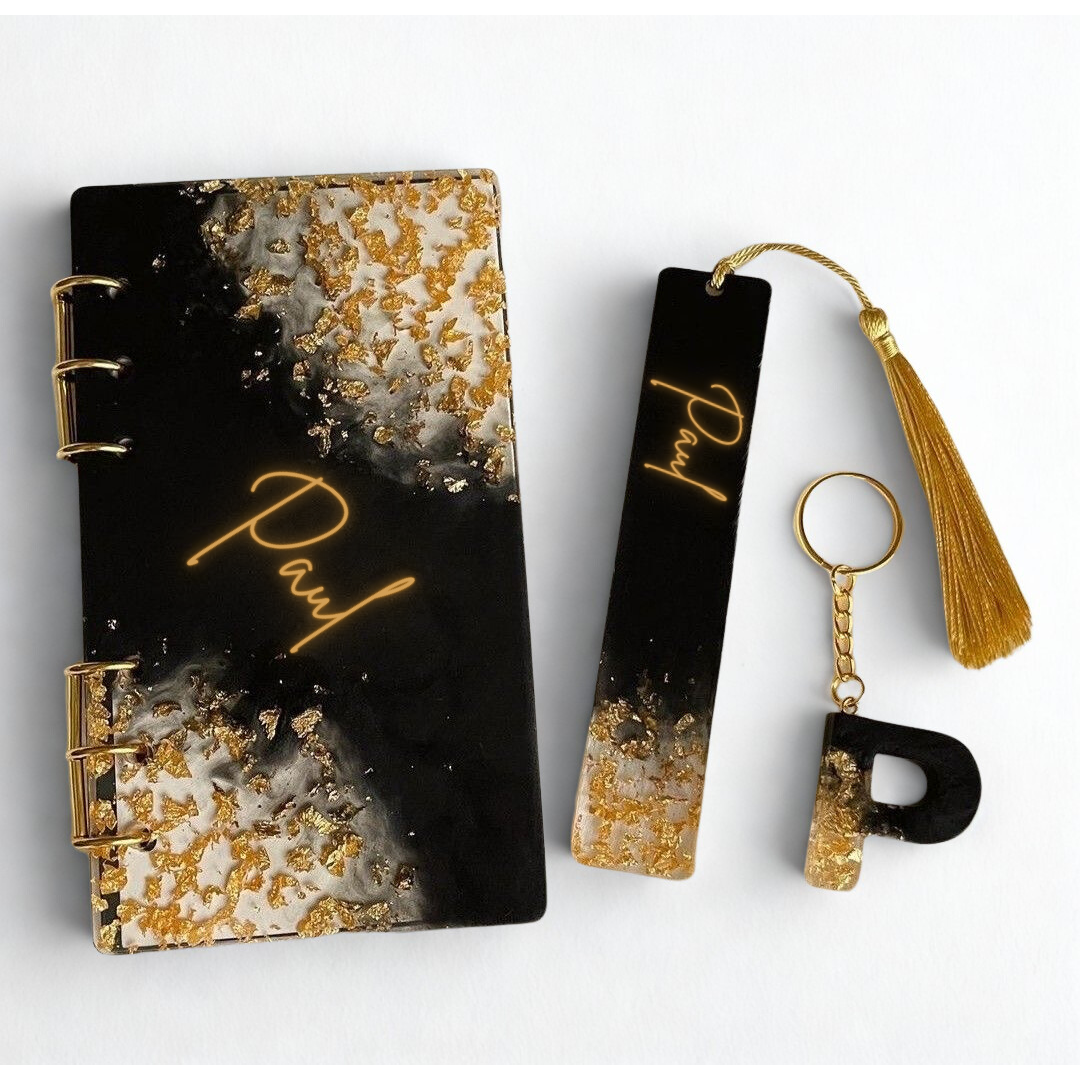 Personalized Gift Set | Custom Notebook (A6/A7), Keychain, Pen & Bookmark