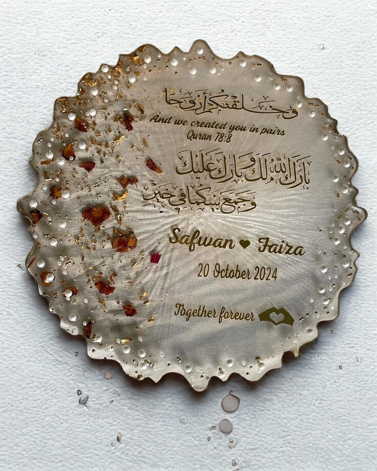 Wedding Tray with Ring Holders