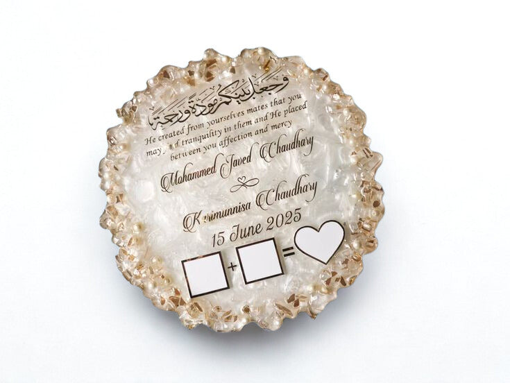 Wedding Tray with Ring Holders