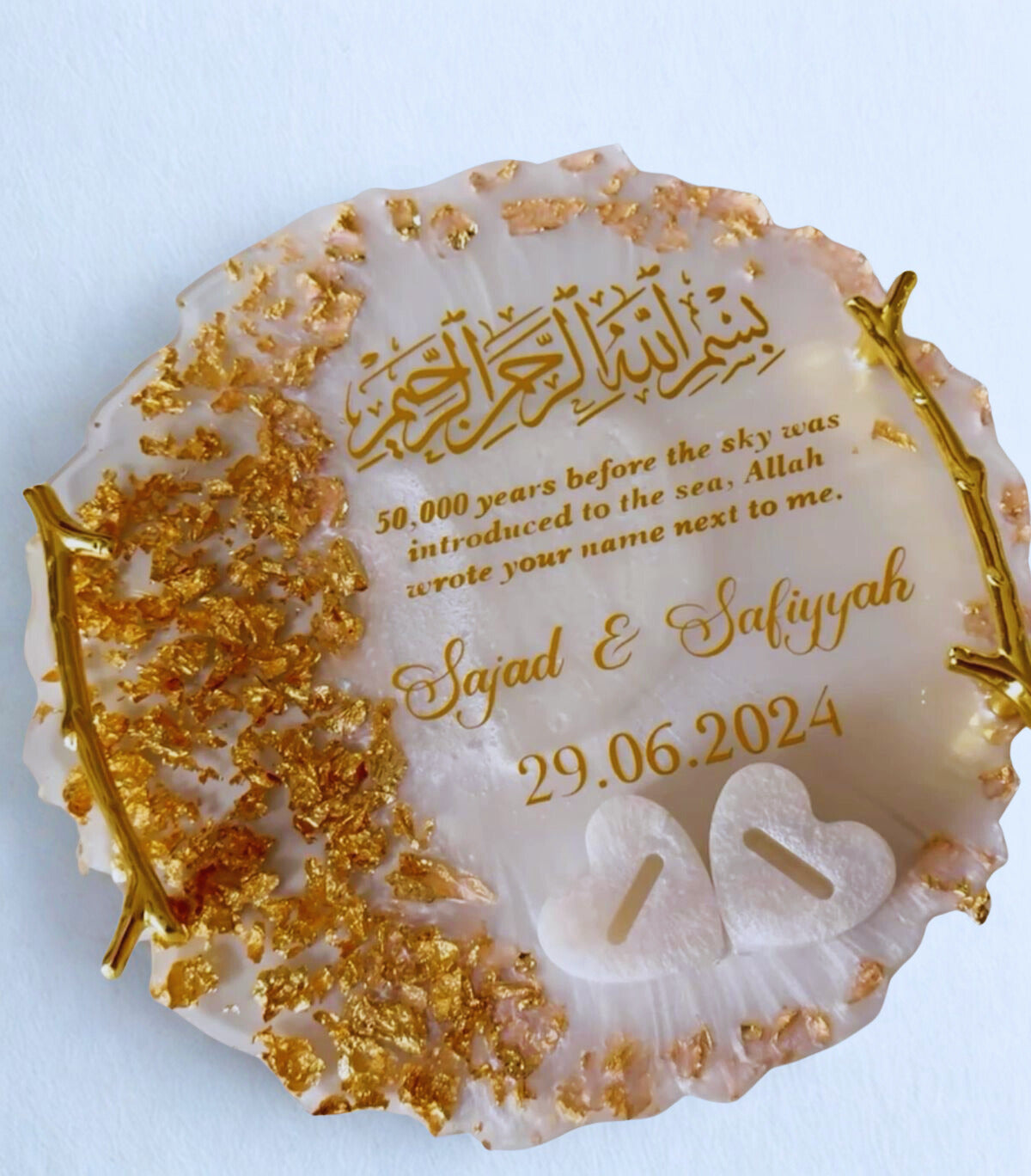 Wedding Tray with Ring Holders